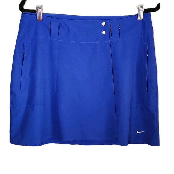 Nike Golf Skirt Womens 8 Royal Blue Athletic Wrap Dri Fit Belt Loops Athletic - Picture 1 of 8
